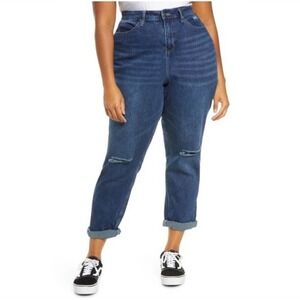 BP. Medium Wash Distressed  High Waist Mom Jeans Women's Plus Size 20